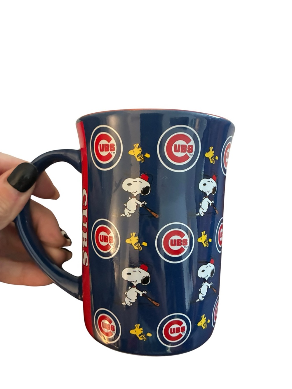 Peanuts Chicago Cubs Navy Blue Snoopy & Woodstock Ceramic Coffee Mug